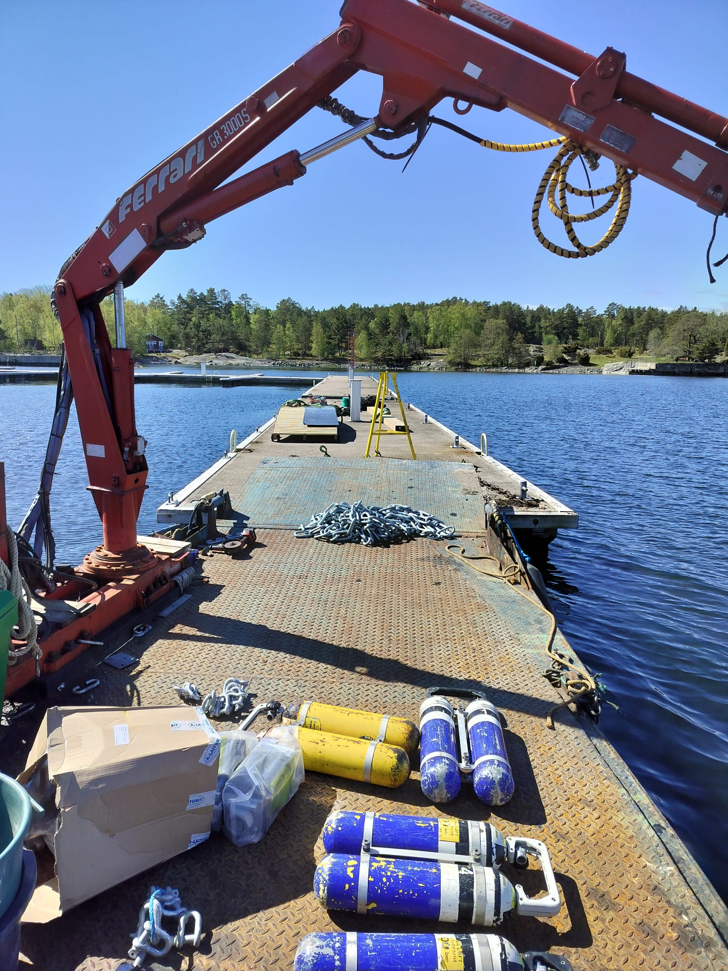 Laiturin korjaus ja ketjun vaihto, Jussärö